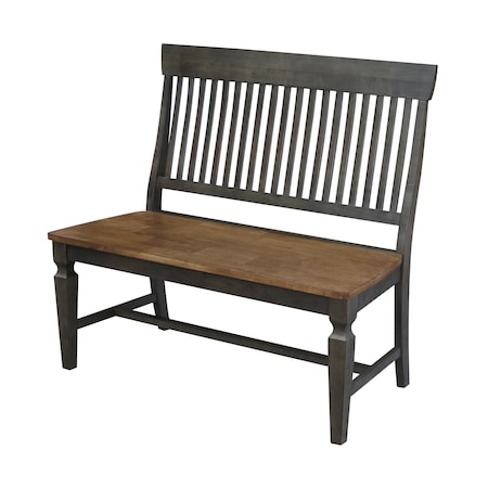 International Concepts Vista Slatback Bench, Hickory/Washed Coal BE45-65